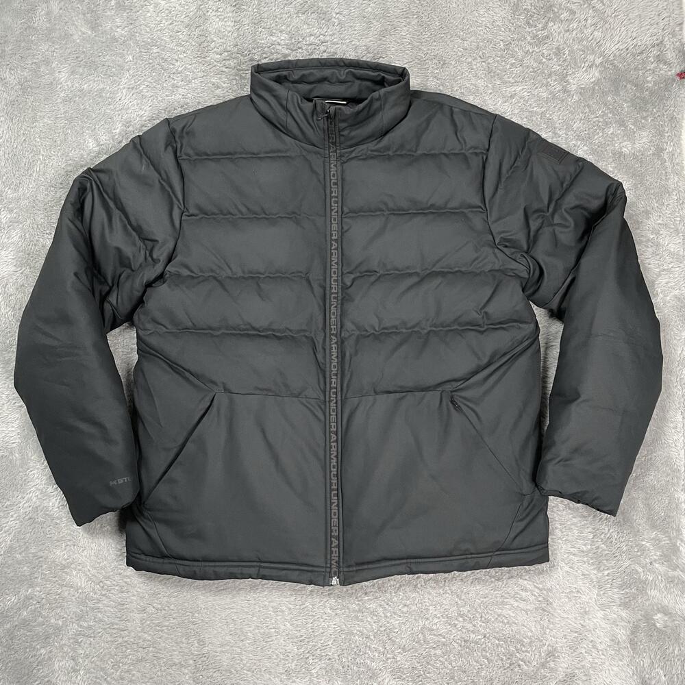 Under Armour Jacket Mens XL Black Down Puffer Full Zip UA Storm Golf Insulated